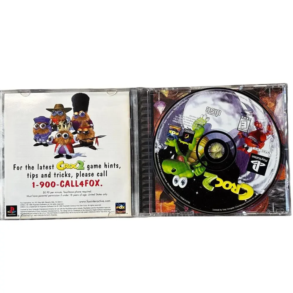 Croc 2 Black Label Sony Playstation 1 PS1 EX condition COMPLETE+reg card